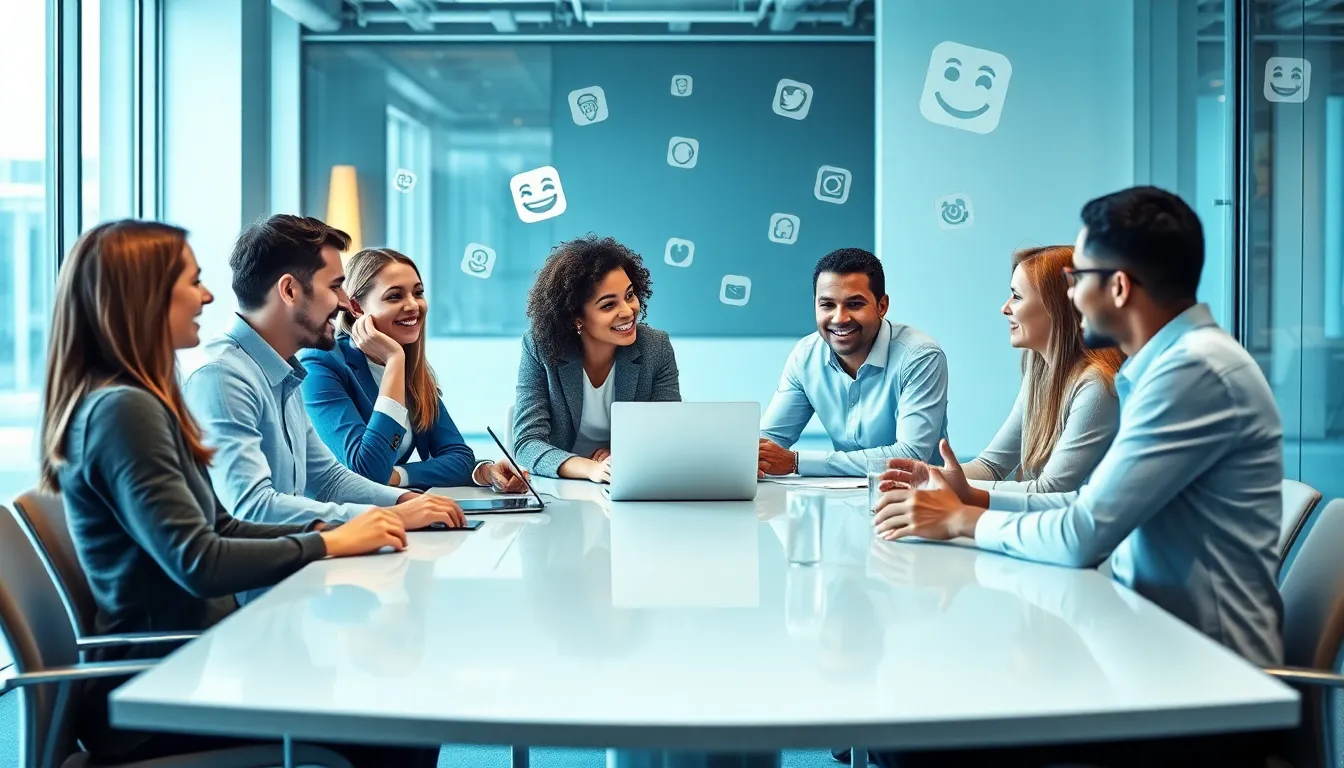 professionals discussing anonymity in a modern office setting.